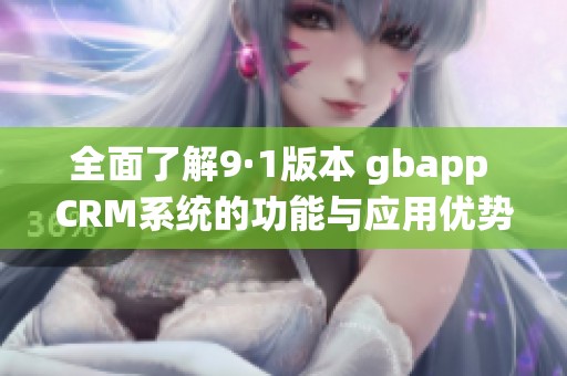 全面了解9·1版本 gbapp CRM系统的功能与应用优势