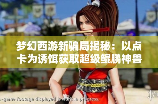 梦幻西游新骗局揭秘：以点卡为诱饵获取超级鲲鹏神兽
