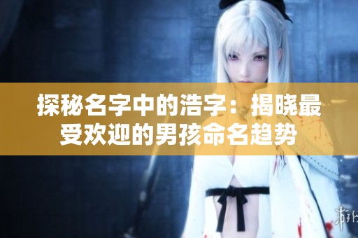 探秘名字中的浩字：揭晓最受欢迎的男孩命名趋势