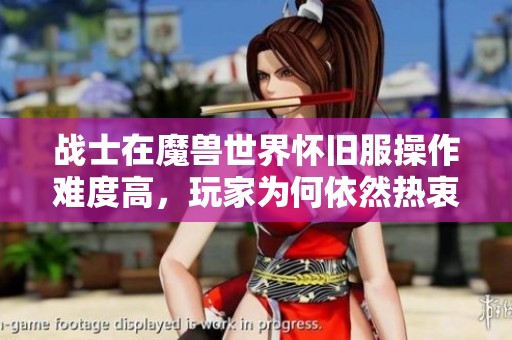 战士在魔兽世界怀旧服操作难度高，玩家为何依然热衷于此游戏