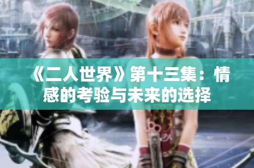 《二人世界》第十三集：情感的考验与未来的选择
